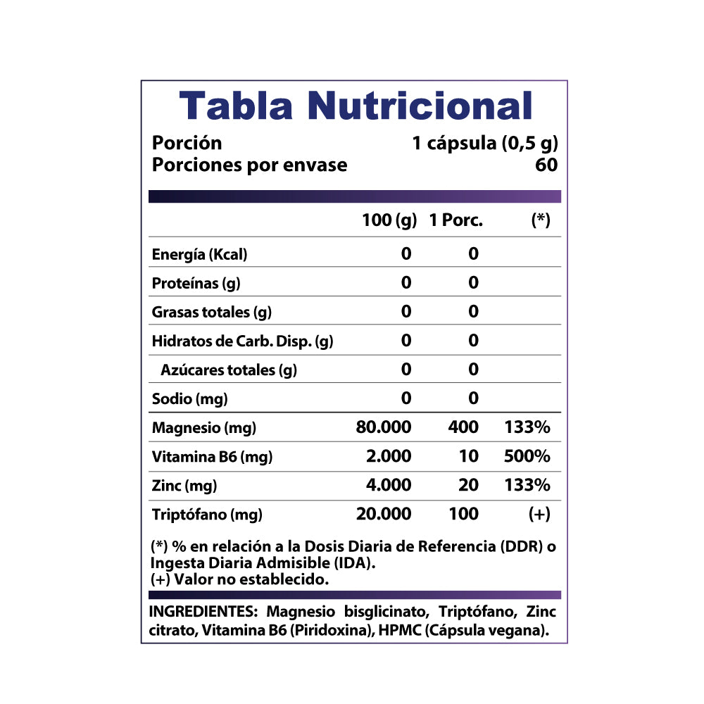 Pro-hormonal ZMA Nightime +B6 60 cápsulas
