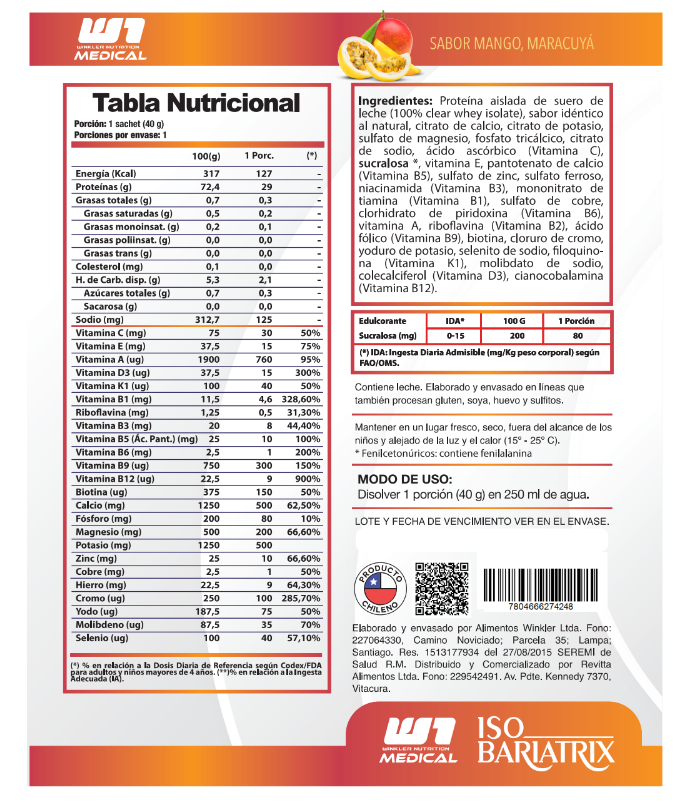 Proteína ISO Bariatrix 840 grs