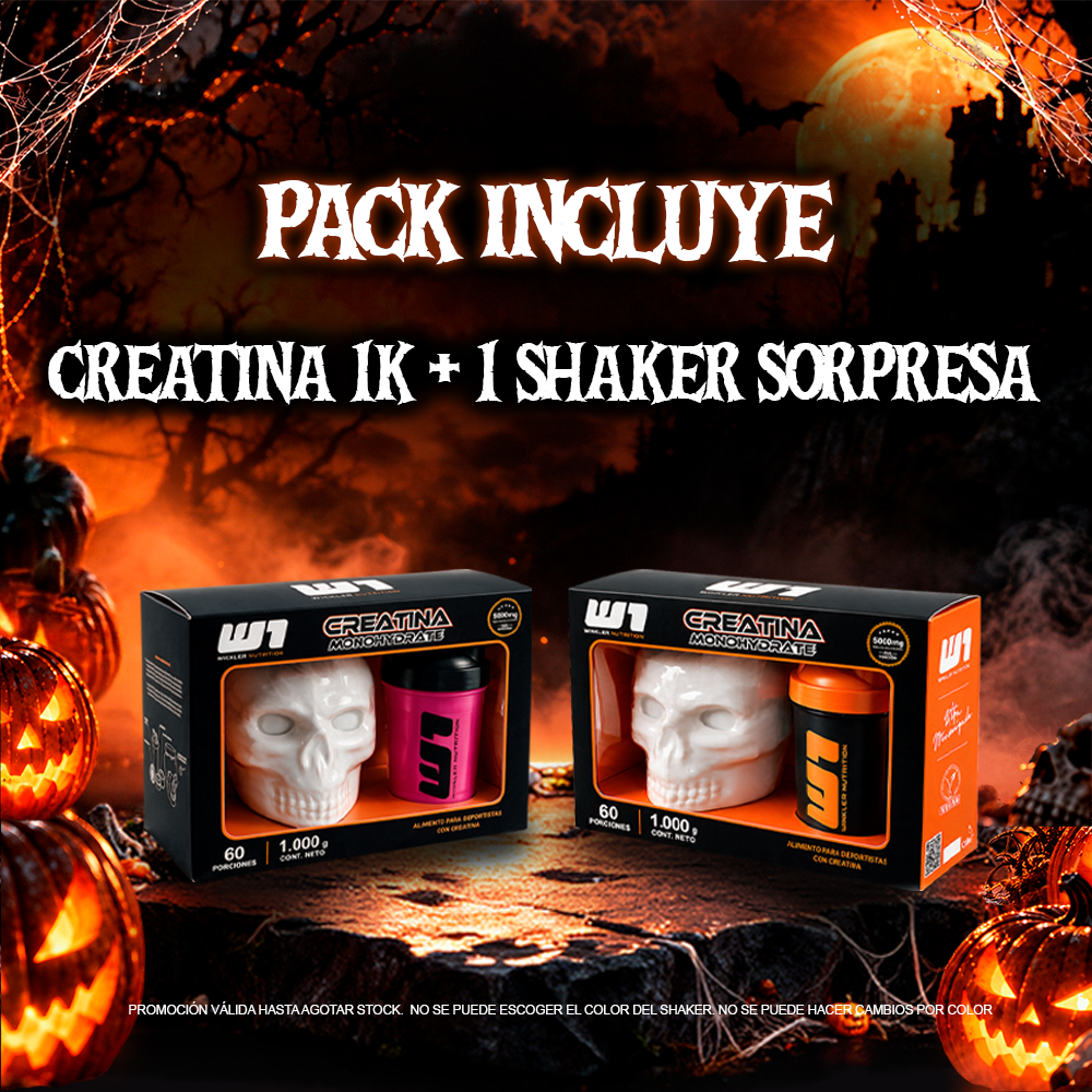 Pack Creatina Monohidrato 1 Kg con Shaker Sorpresa