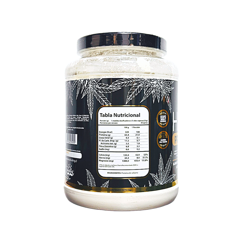 Healing Hemp Protein 1 kg – 30 servicios