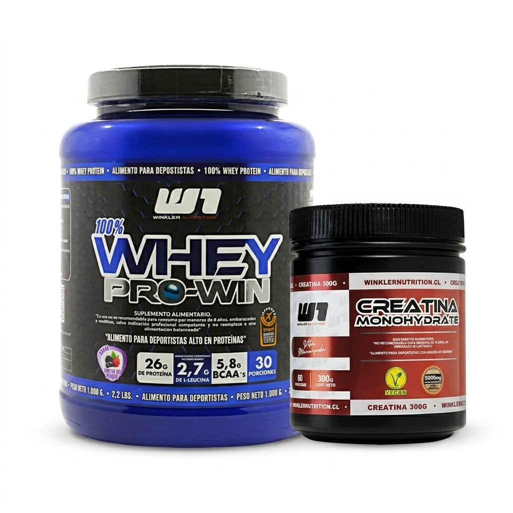 Pack Proteína Whey Pro Win 1 kg + Creatina 300 grs.