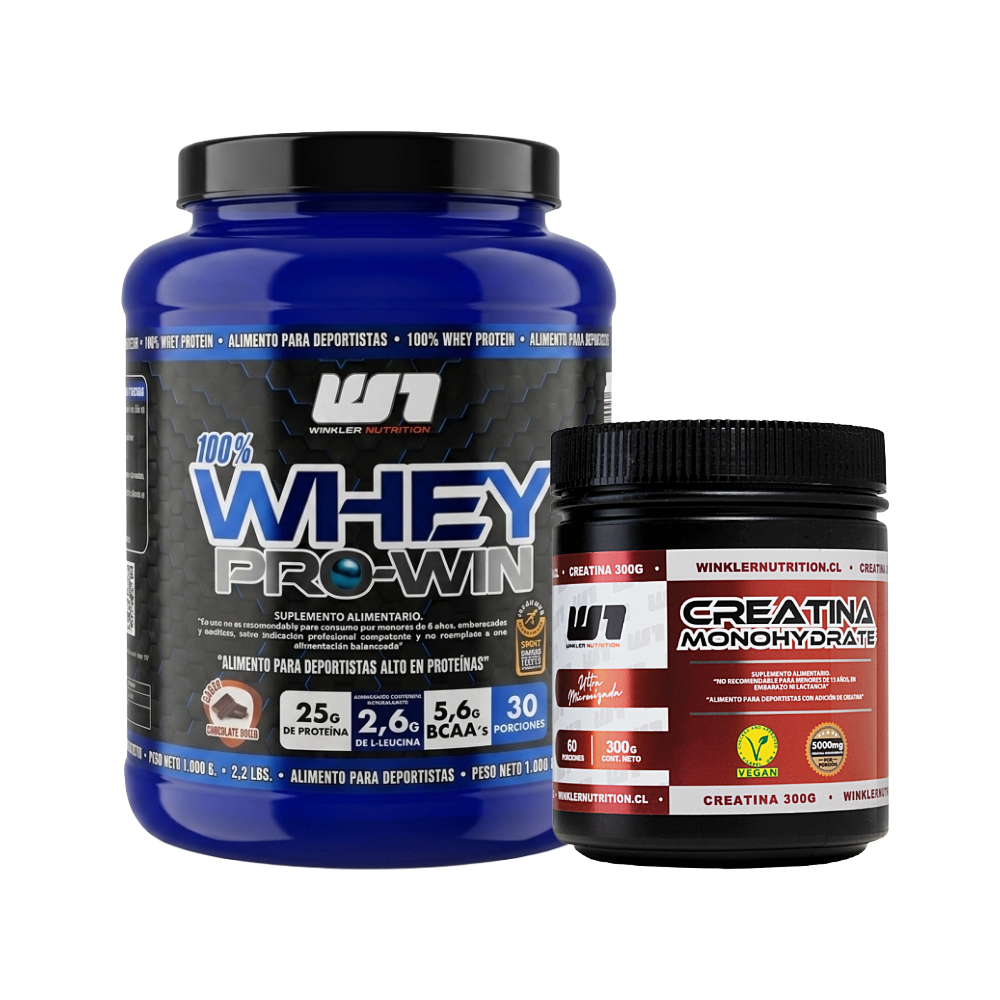 Pack Proteína Whey Pro Win 1 kg + Creatina 300 grs.