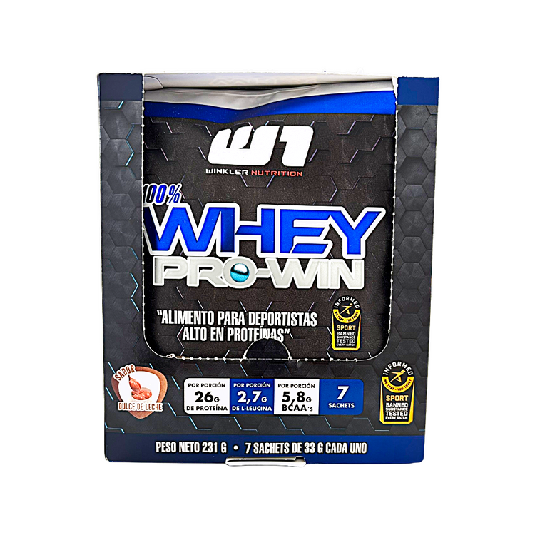 Pack 7 sachets Proteína Whey Pro Win 33 grs. - Winkler Nutrition: