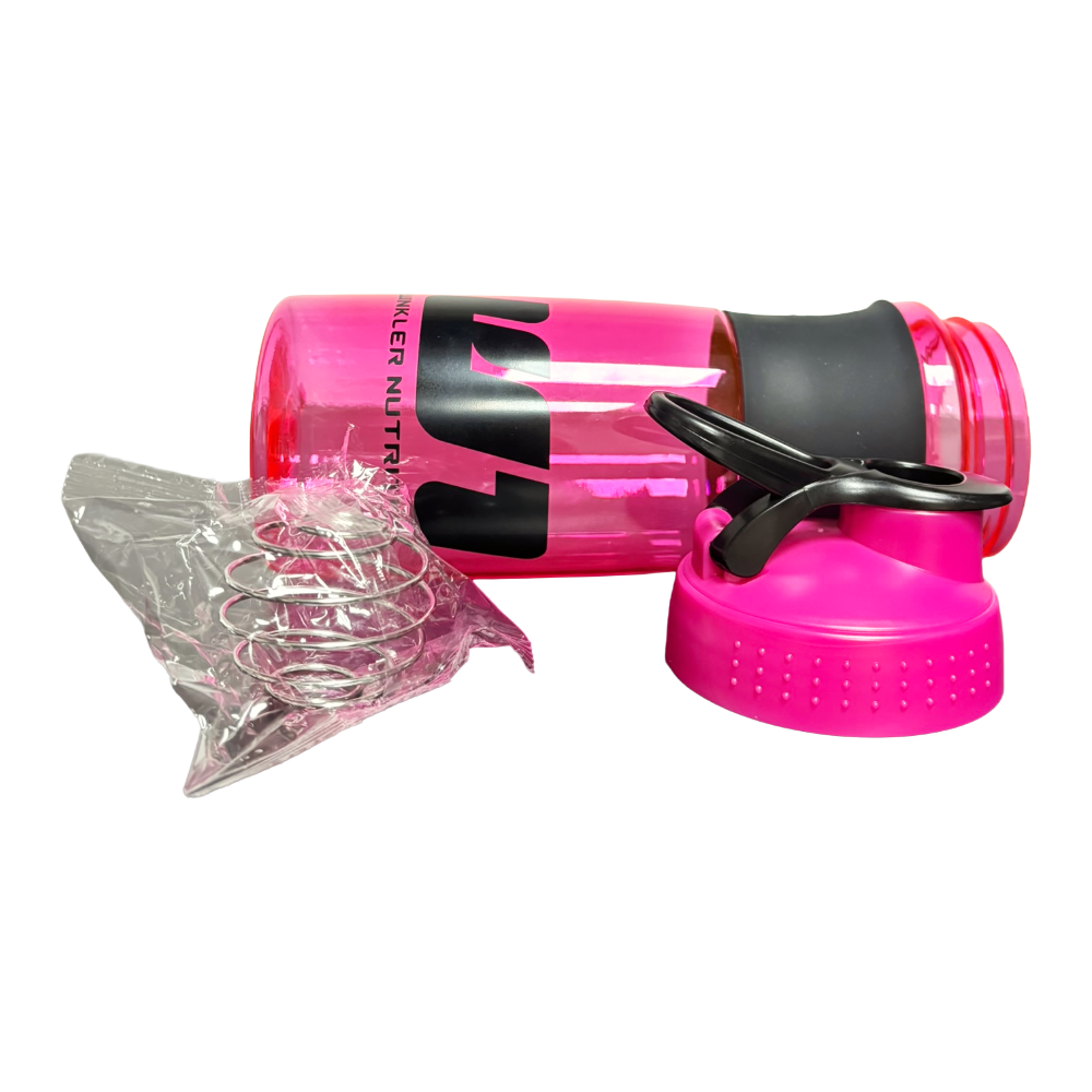 Shaker con goma + Bolilla anti-grumos Rosado 700 ml