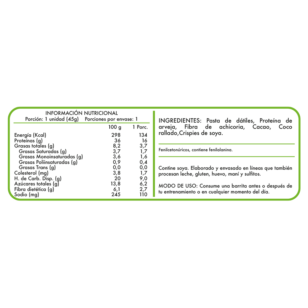 Barrita Vegan Protein 45 grs.