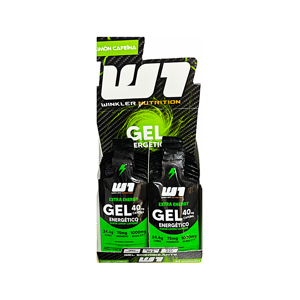 Gel Cafeína 40 mg + BCAAs + Magnesio – Caja 24 unidades