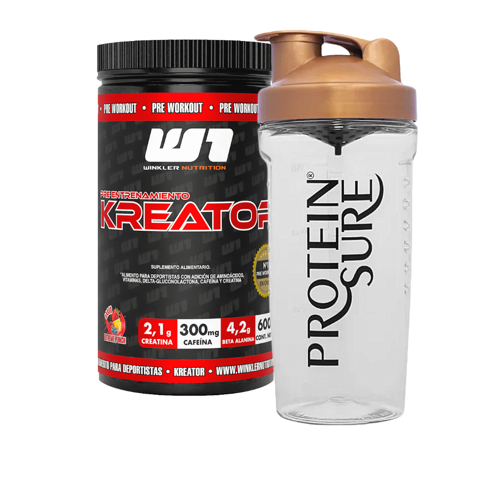 Pack Kreator Pre entreno 600 g – 30 porciones + Shaker Protein Sure