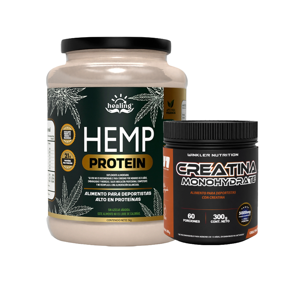Pack HEMP Proteína vegetal 1 kg + Creatina 300 g
