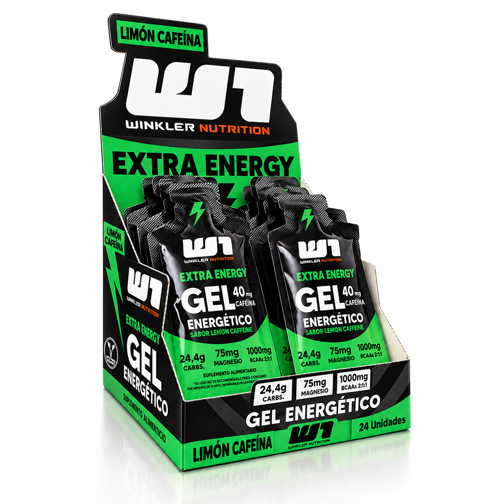 Gel Energético + Cafeína+ BCAAs + Magnesio Pack 24 Und