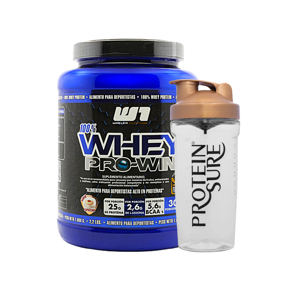 Pack Whey Pro Win 1 kg - 30 Porciones + Shaker Protein Sure
