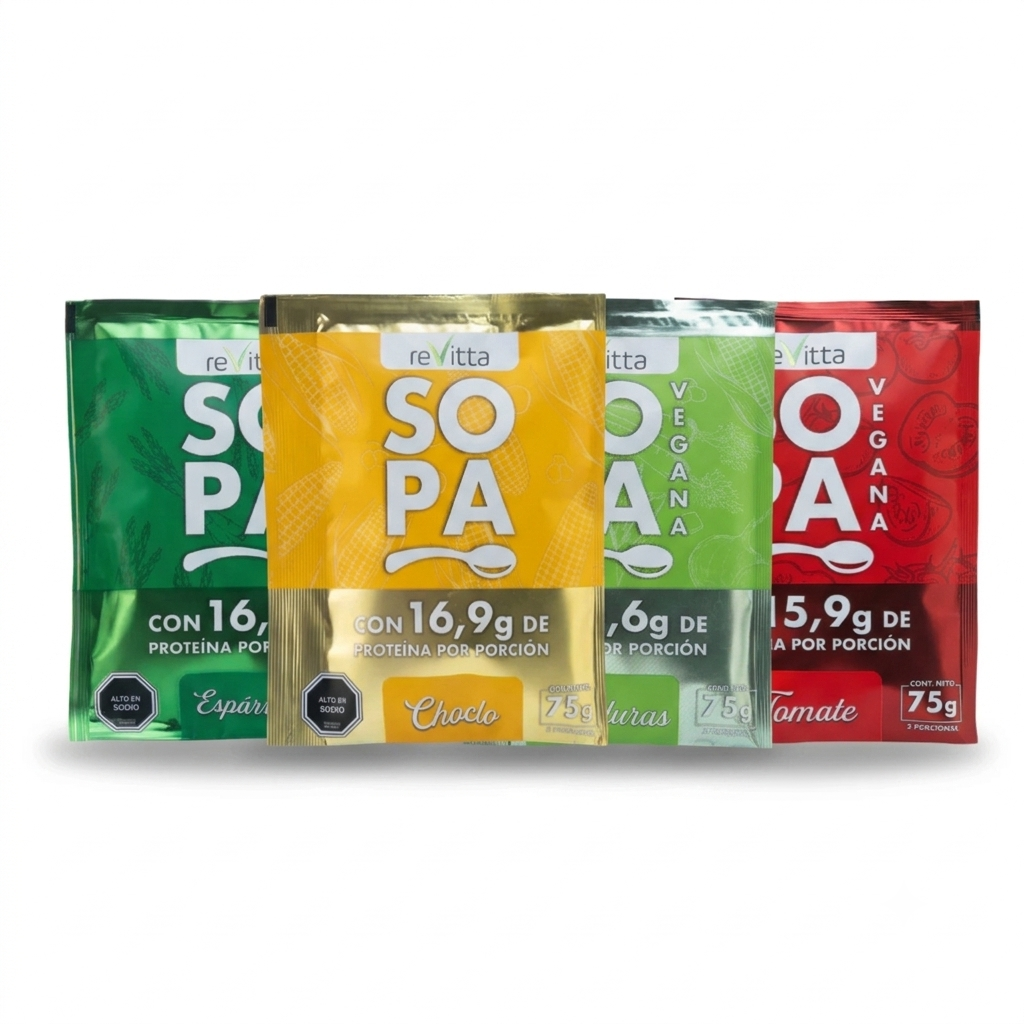 Pack 4 Sopas proteica 75 grs.
